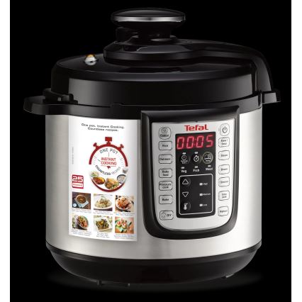 Tefal - Multifunktionaler elektrischer Schnellkochtopf ALL IN ONE POT 1100W/230V matt Chrom/Schwarz