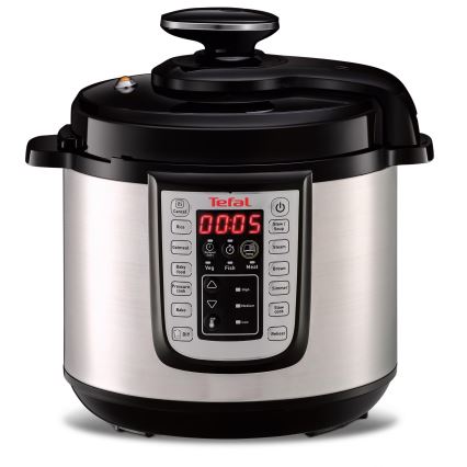 Tefal - Multifunktionaler elektrischer Schnellkochtopf ALL IN ONE POT 1100W/230V matt Chrom/Schwarz