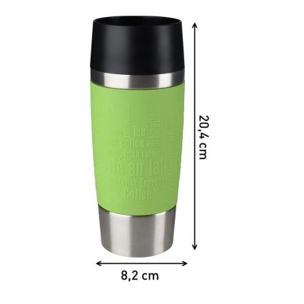 Tefal - Reisebecher 360 ml TRAVEL MUG Edelstahl/grün