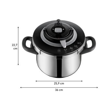 Tefal - Schnellkochtopf 6 l CLIPSO+ CHEF Edelstahl