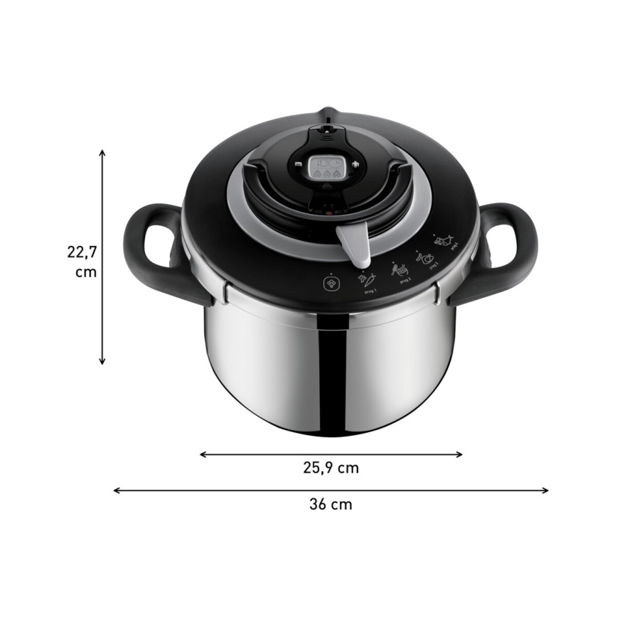 Tefal - Schnellkochtopf 6 l CLIPSO+ CHEF Edelstahl