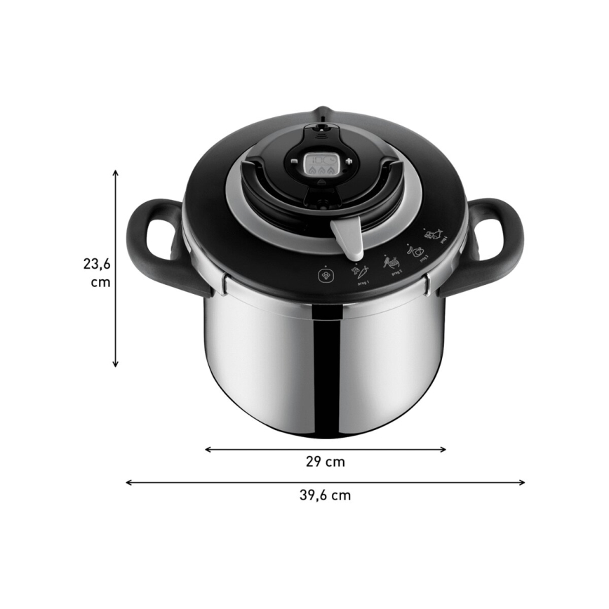 Tefal - Schnellkochtopf 8 l CLIPSO+ CHEF Edelstahl