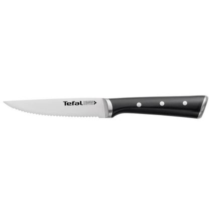 Tefal - SET 4x Edelstahl-Steakmesser ICE FORCE 11 cm glänzendes Chrom/schwarz