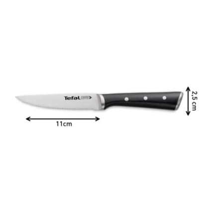 Tefal - SET 4x Edelstahl-Steakmesser ICE FORCE 11 cm glänzendes Chrom/schwarz