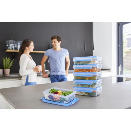 Tefal - SET 6x Lebensmittelbehälter 0,8 l MASTER SEAL FRESH blau