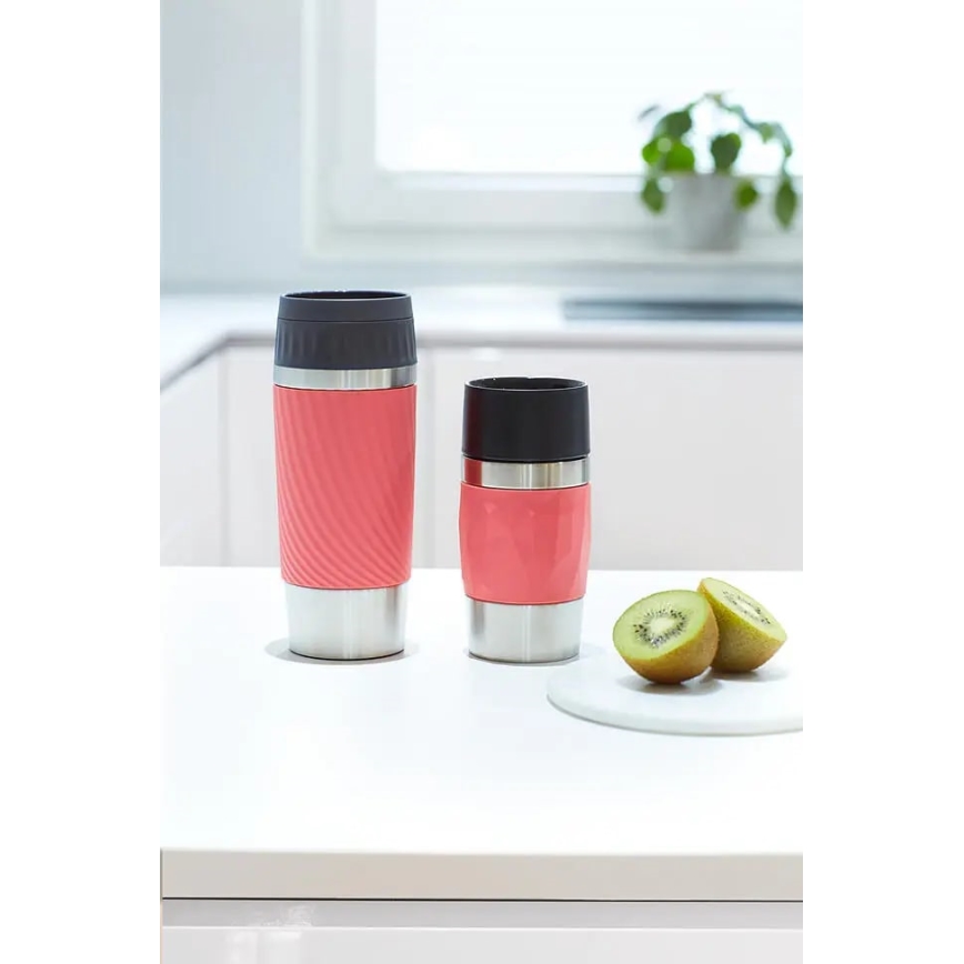Tefal - Thermobecher 360 ml EASY TWIST MUG Edelstahl/rosa