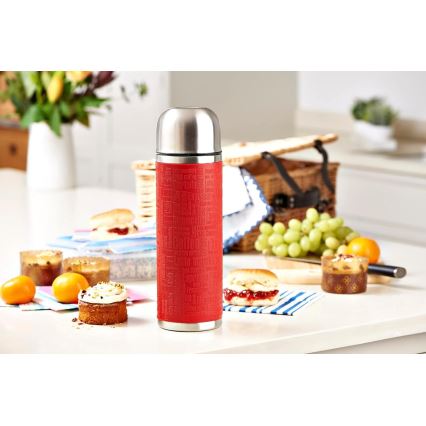 Tefal - Thermoskanne mit Becher 1 l SENATOR Edelstahl/rot