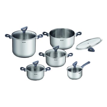 Tefal - Topfset 10 Stk. DAILY COOK Edelstahl