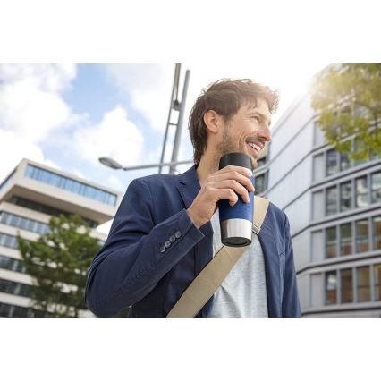 Tefal - Reisebecher 360 ml TRAVEL MUG Edelstahl/Dunkelblau