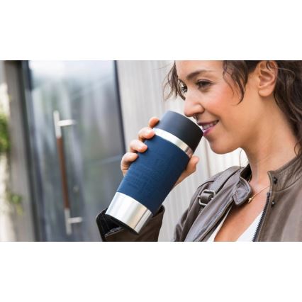 Tefal - Reisebecher 360 ml TRAVEL MUG Edelstahl/Dunkelblau