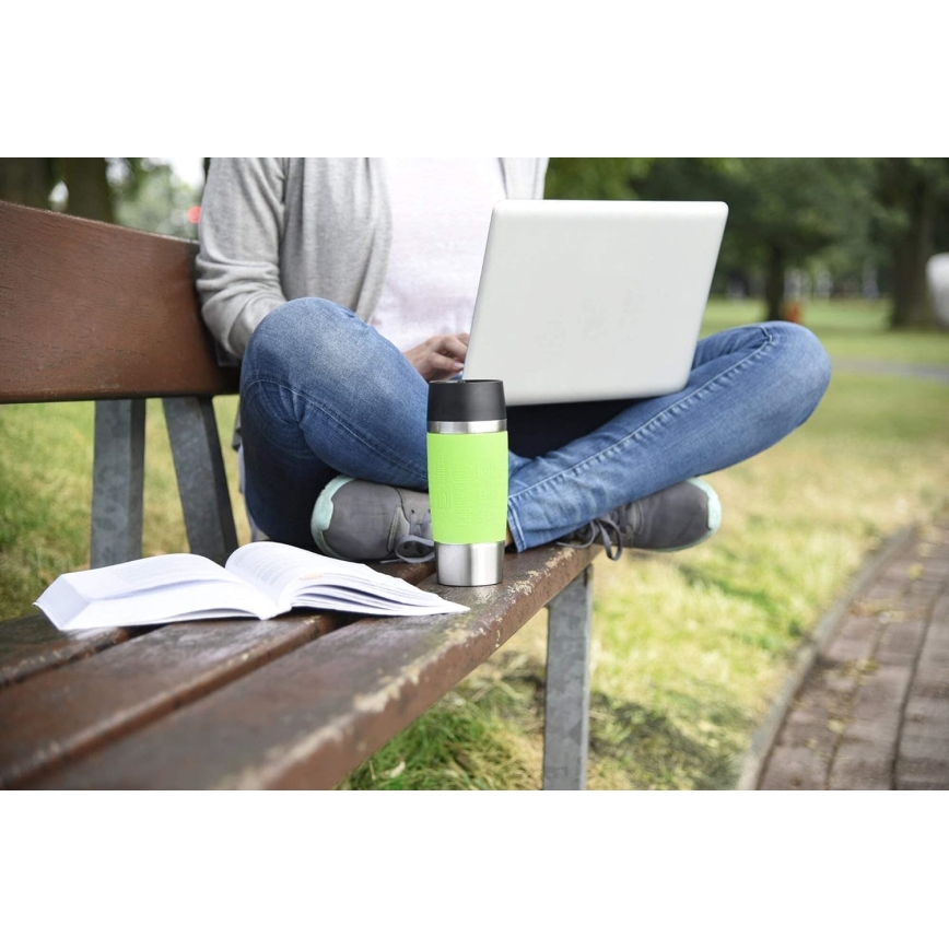 Tefal - Reisebecher 360 ml TRAVEL MUG Edelstahl/Grün