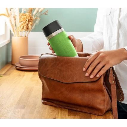 Tefal - Reisebecher 360 ml TRAVEL MUG Edelstahl/Grün
