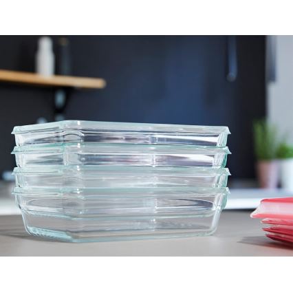 Tefal - Vorratsdose 0,8 l MSEAL GLASS rot/Glas