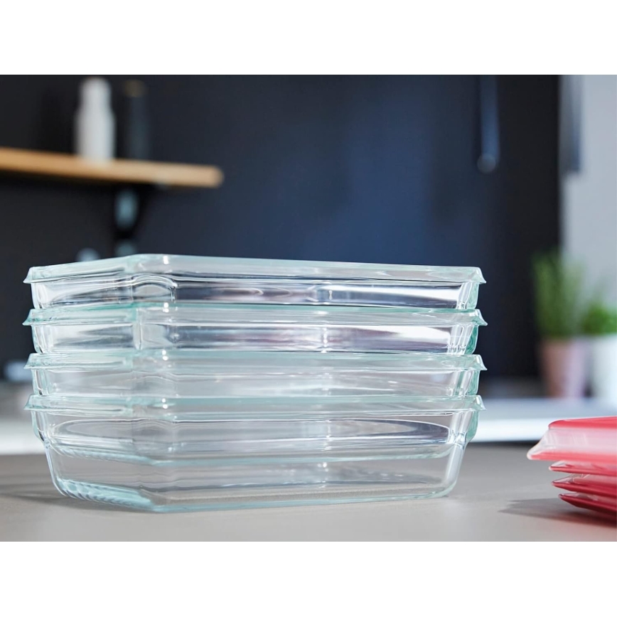 Tefal - Vorratsdose 0,8 l MSEAL GLASS rot/Glas