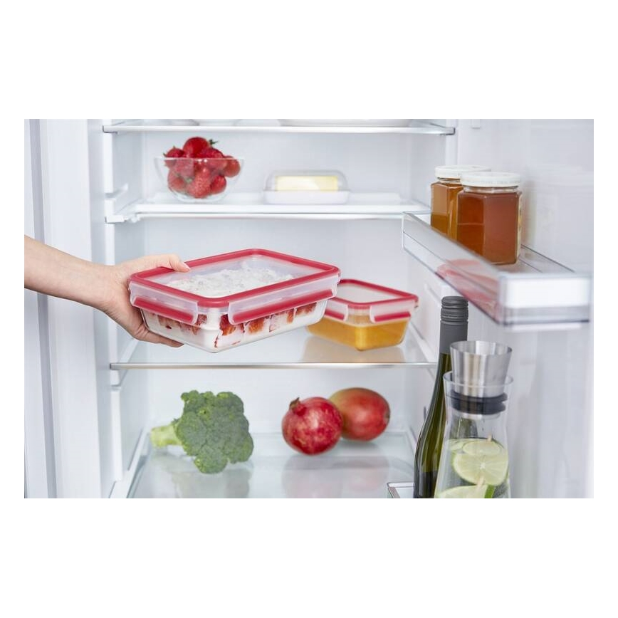 Tefal - Vorratsdose 0,85 l MSEAL GLASS rot/Glas