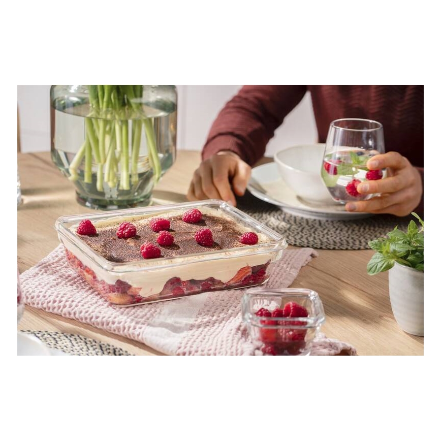 Tefal - Vorratsdose 3 l MSEAL GLASS rot/Glas