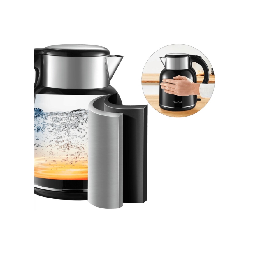 Tefal - Wasserkocher THERMO PROTECT XL 1,9l 1650W/230V Edelstahl/schwarz