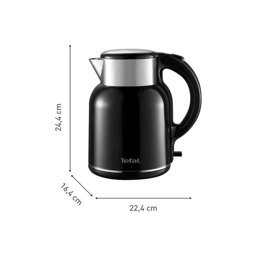 Tefal - Wasserkocher THERMO PROTECT XL 1,9l 1650W/230V Edelstahl/schwarz
