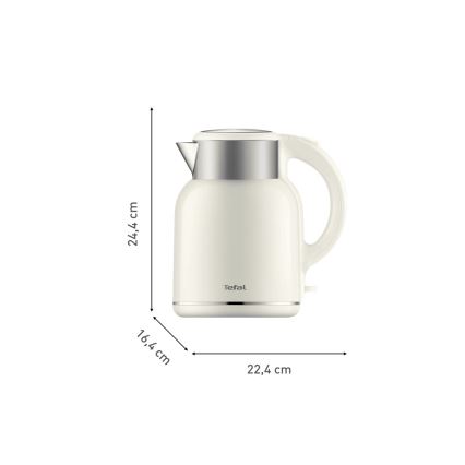 Tefal - Wasserkocher THERMO PROTECT XL 1,9l 1650W/230V Edelstahl/weiß