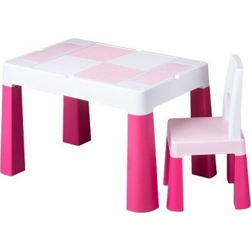 TEGA BABY - Kindertisch mit Stuhl rosa/weiß
