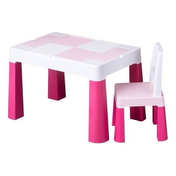 TEGA BABY - Kindertisch mit Stuhl rosa/weiß
