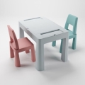 TEGA BABY - Kindertisch mit Stühlen, grau/rosa/türkis
