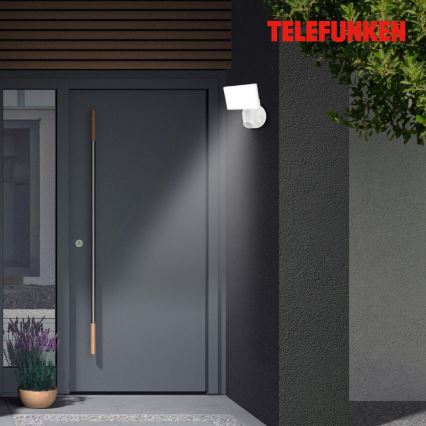 Telefunken 304306TF - Outdoor-LED-Wandleuchte mit Sensor LED/16W/230V IP44 weiß