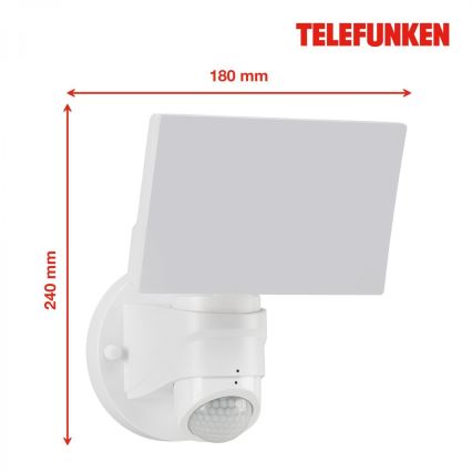 Telefunken 304306TF - Outdoor-LED-Wandleuchte mit Sensor LED/16W/230V IP44 weiß