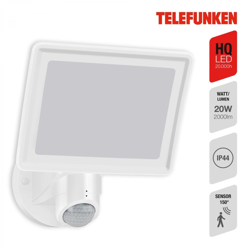 Telefunken 304406TF - LED-Wandstrahler mit Sensor für den Außenbereich LED/20W/230V IP44