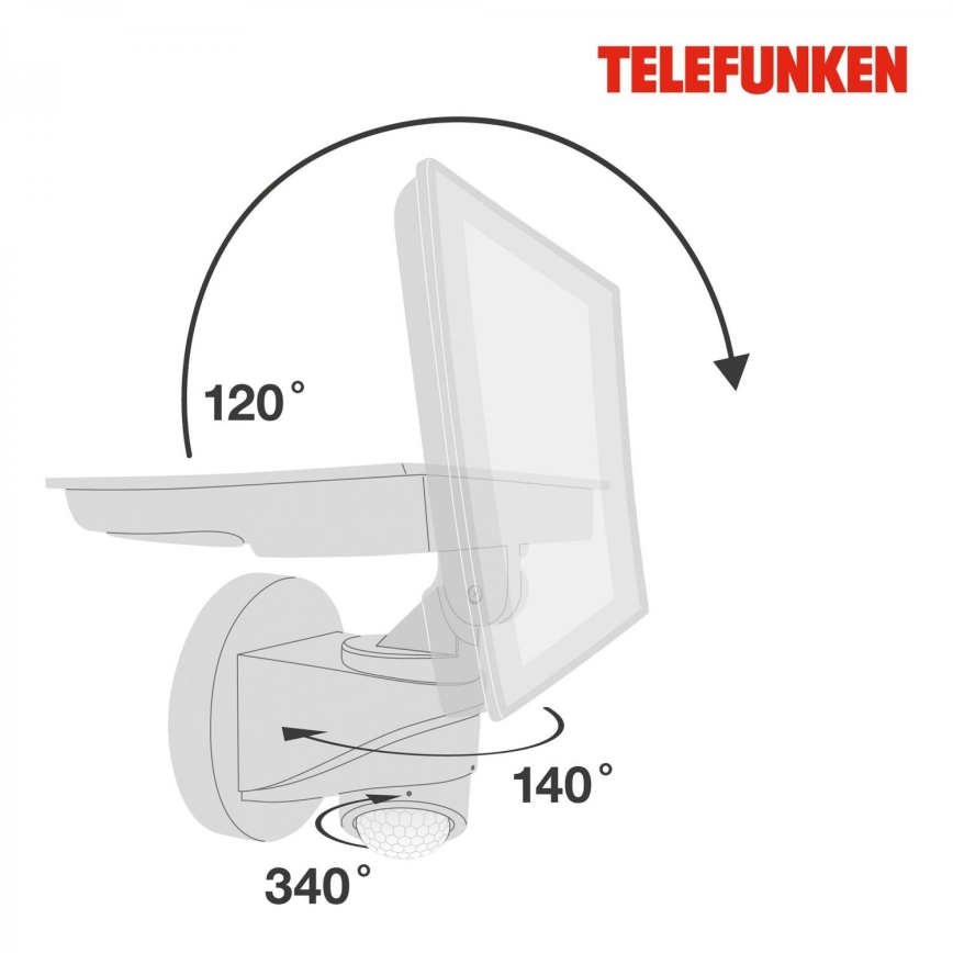 Telefunken 304406TF - LED-Wandstrahler mit Sensor für den Außenbereich LED/20W/230V IP44