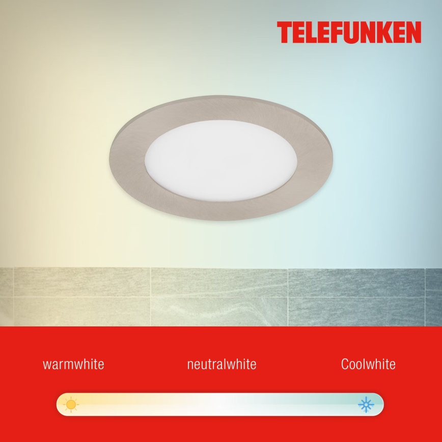 Telefunken 309302TF - Dimmbare LED-RGBW-Einbauleuchte für Badezimmer LED/6W/230V 2700-6500K IP23 Wi-Fi Tuya