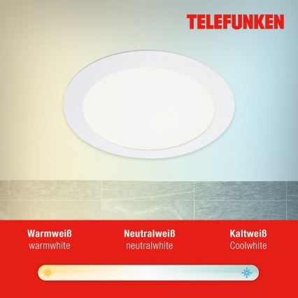 Telefunken 309406TF - FRAME LED RGBW dimmbare Einbauleuchte LED/12W/230V 2700-6500K Wi-Fi Tuya weiß