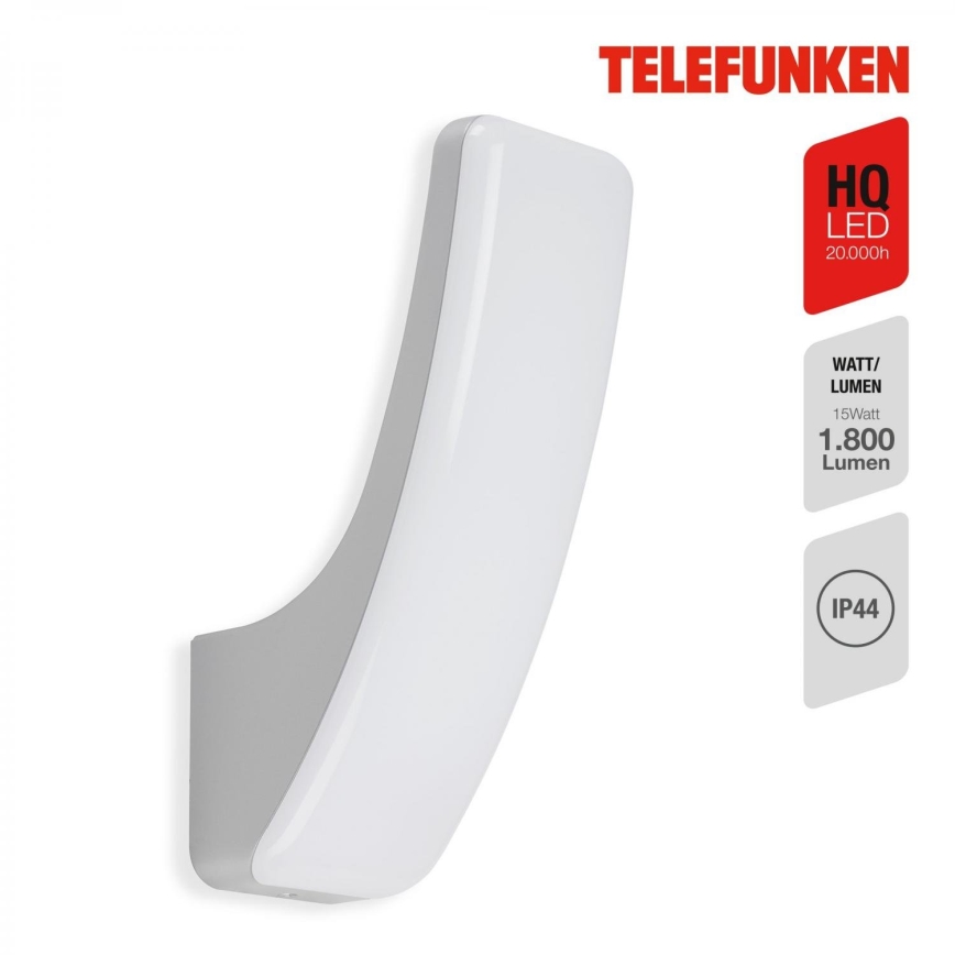 Telefunken 311604TF - LED-Wandleuchte für den Außenbereich LED/15W/230V IP44 silbern