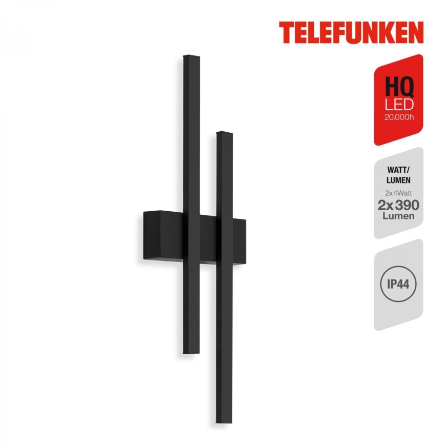 Telefunken 313205TF - LED-Outdoor-Wandleuchte 2xLED/4W/230V 4000K IP44