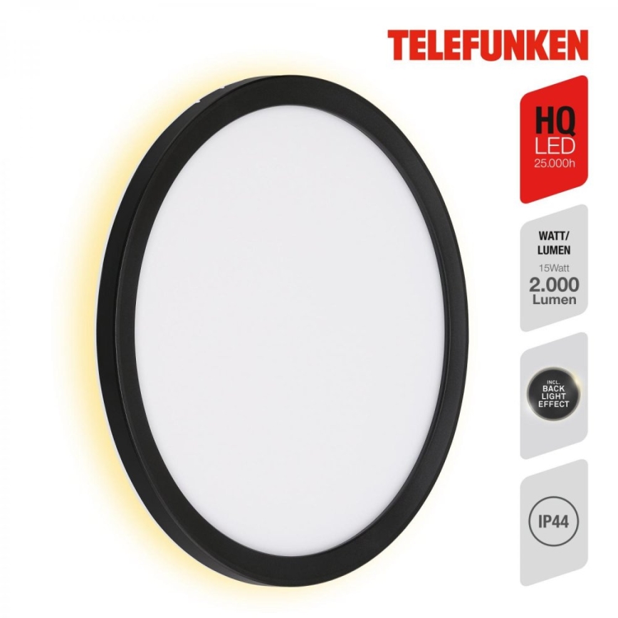 Telefunken 313405TF - LED Außenwandleuchte LED/15W/230V IP44 schwarz