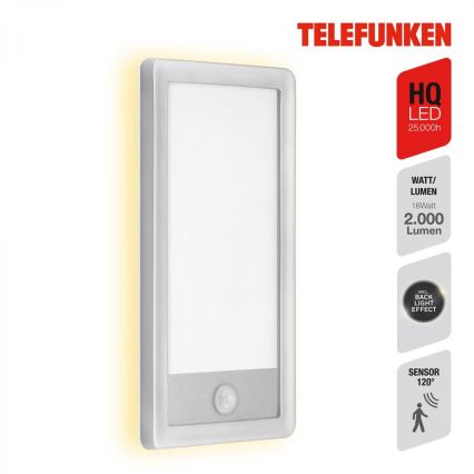 Telefunken 313904TF - LED-Wandleuchte mit Sensor für den Außenbereich LED/16W/230V IP44