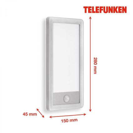 Telefunken 313904TF - LED-Wandleuchte mit Sensor für den Außenbereich LED/16W/230V IP44