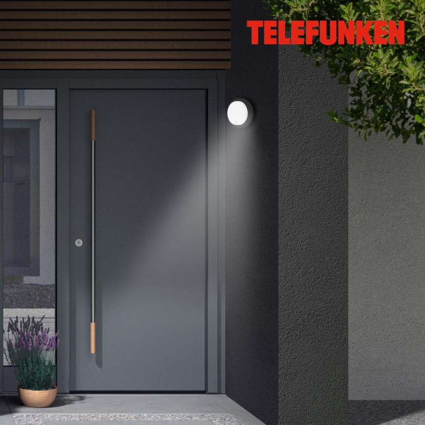 Telefunken 315305TF - LED-Outdoor-Wandleuchte mit Sensor LED/12W/230V IP44 schwarz
