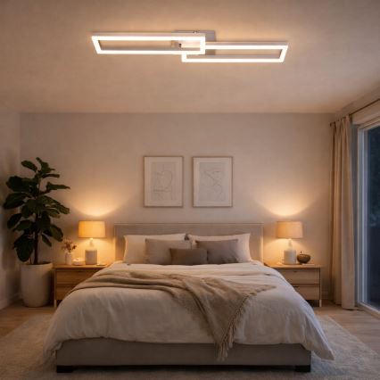 Telefunken 316108TF - LED RGBW dimmbare Deckenleuchte FRAME LED/40W/230V 3000-6500K Wi-Fi Tuya mattchrom