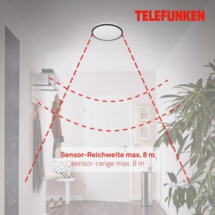 Telefunken 318305TF - LED-Deckenleuchte für Badezimmer mit Sensor LED/16W/230V IP44 d 28 cm