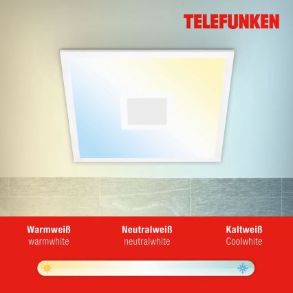 Telefunken 319106TF - Dimmbare RGBW-Deckenleuchte LED/24W/230V 2700-6500K weiß + Fernbedienung