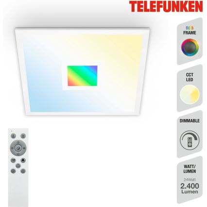 Telefunken 319106TF - Dimmbare RGBW-Deckenleuchte LED/24W/230V 2700-6500K weiß + Fernbedienung