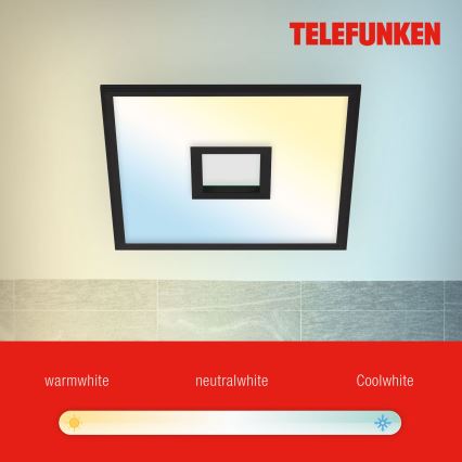 Telefunken 319405TF - Dimmbare LED-RGBW-Leuchte LED/24W/230V 2700-6500K schwarz + Fernbedienung