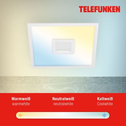 Telefunken 319506TF - Dimmbare RGBW-Deckenleuchte LED/36W/230V 2700-6500K weiß + Fernbedienung