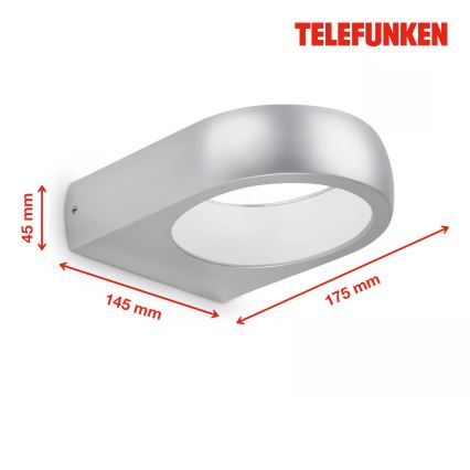Telefunken 320204TF - LED-Außenwandleuchte LED/6,5W/230V IP44 mattes Chrom