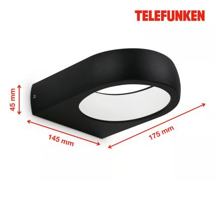 Telefunken 320205TF - LED-Außenwandleuchte LED/7,5W/230V IP44 schwarz
