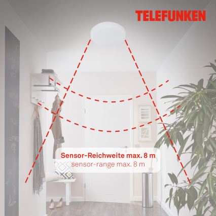 Telefunken 601506TF - LED Badezimmer-Deckenleuchte mit Sensor LED/12W/230V IP44