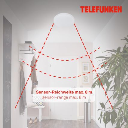 Telefunken 601506TF - LED-Badezimmer-Deckenleuchte mit Sensor LED/12W/230V IP44