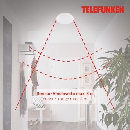 Telefunken 602006TF - LED-Deckenleuchte für Badezimmer mit Sensor LED/15W/230V IP44 4000K