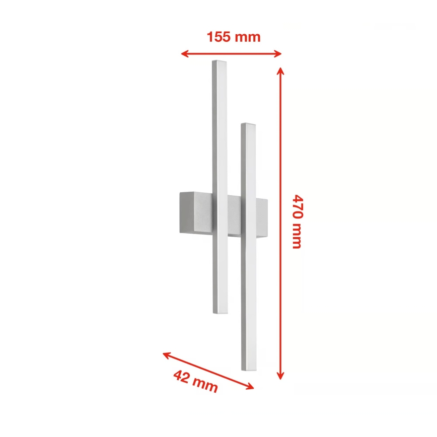 Telefunken - LED Außenwandleuchte 2xLED/4W/230V IP44 silber